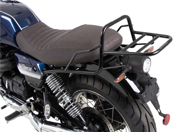Portaequipajes tubular negro para Moto Guzzi V7 850 Stone Corsa (2024) Original Hepco & Be