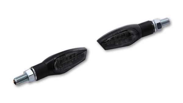 HIGHSIDER Smart Nova Carcasa del intermitente LED negro / lente gris humo (par), delantero y trasero