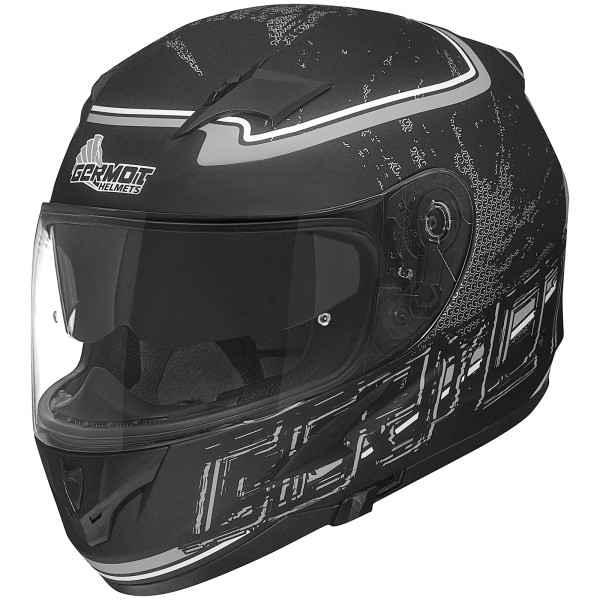 Casco integral Germot GM 306, negro mate/gris